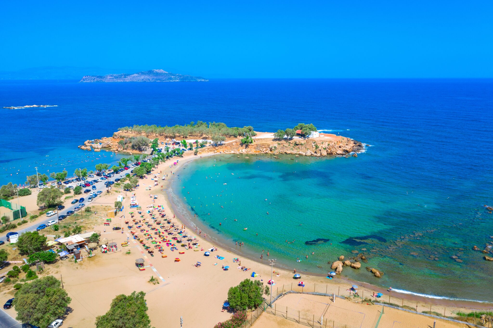 Aerial,View,Of,Famous,Beach,Agioi,Apostoloi,,Chania,,Crete,,Greece. Aerial,View,Of,Famous,Beach,Agioi,Apostoloi,,Chania,,Crete,,Greece.