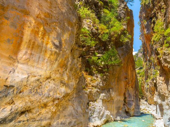 Passage of famous Samaria Gorge, Crete, Greece Passage of famous Samaria Gorge, Crete Island, Greece