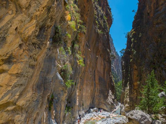 Samaria Gorge. Crete, Greece Passage of famous Samaria Gorge, Crete, Greece